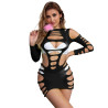 Subblime - 952266 Robe Résille Élastique Manches Longues Noir Taille Unique